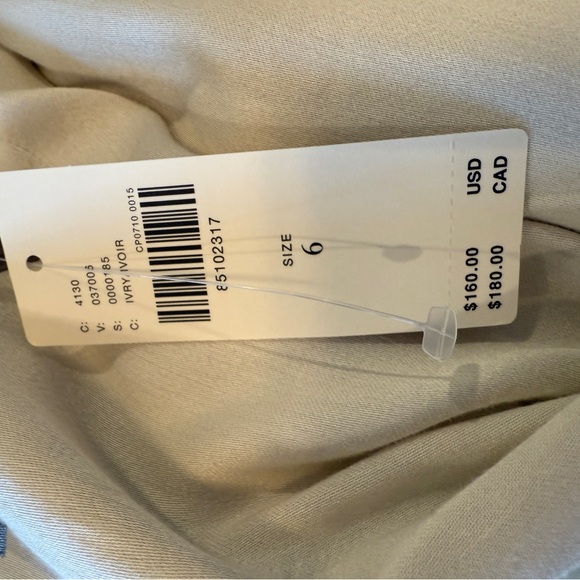 NWT Anthropologie Maya Faux Leather Cream Ruched Mini Dress Size:6 Ivory - Picture 9 of 9